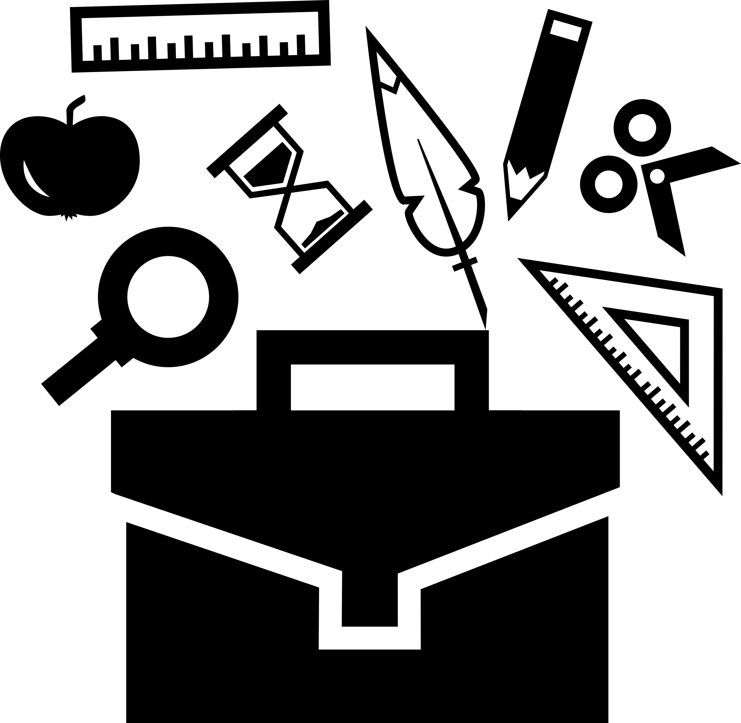 Briefcase And Tools For School Vinyl Svg File Free Vectors